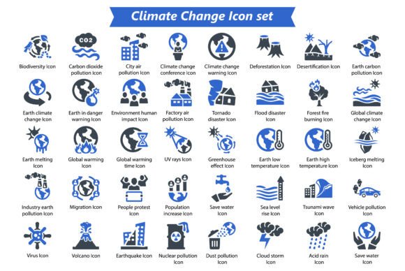 Climate Change Icon Set: A Versatile Tool for Modern Design Workflows