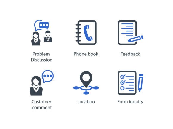 Contact Us Icon Set 7: Essential Design Tool
