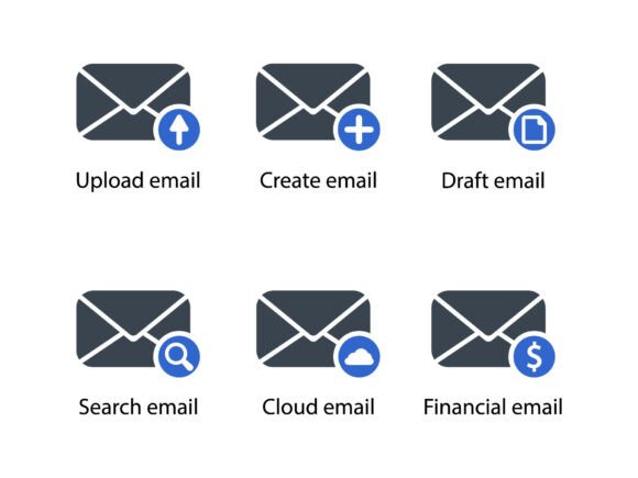 Email Icon Set 2: Elegant Design for Every Project