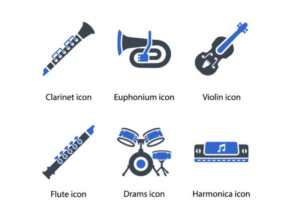 Musical Instrument Icon Set 2: A Versatile Tool for Design Workflows