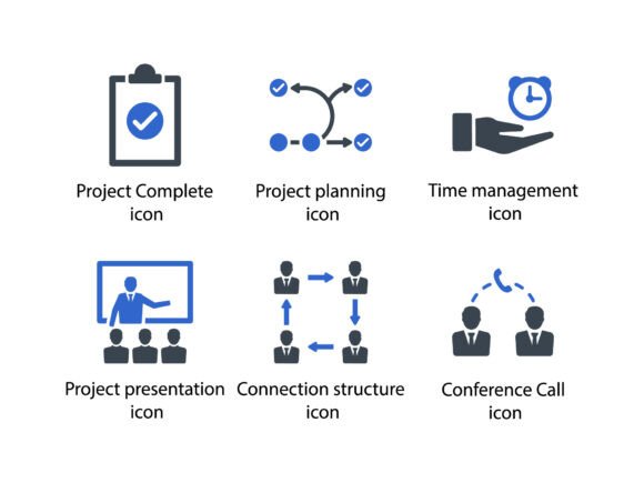 Project Management Icon Set 1: A Strategic Tool for Visual Clarity and Professional Impact